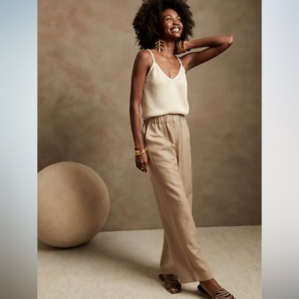 Banana Republic Women's Wide-Leg Pants Maverick Tan XS